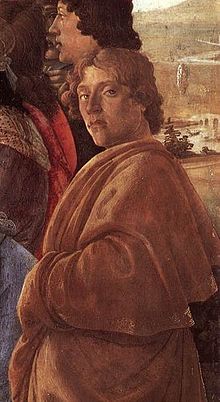 Presunto autoritratto di Botticelli dall'Adorazione dei Magi degli Uffizi