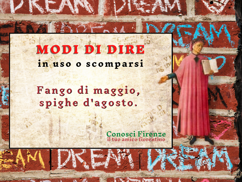 Proverbio toscano. Saggezza popolare. Le Piogge primaverili con la Crescita delle piante. Il mese Mese di maggio e il Mese di agosto Stagioni Natura Terreno fangoso sono una Speranza per un Futuro migliore