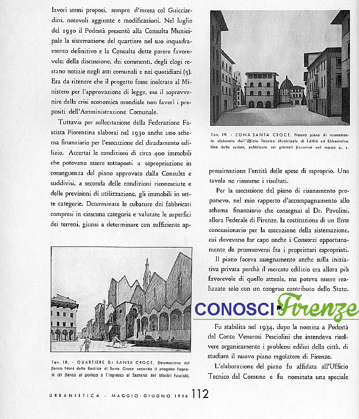 Piano di risanamento della zona di Santa Croce 1935/1938