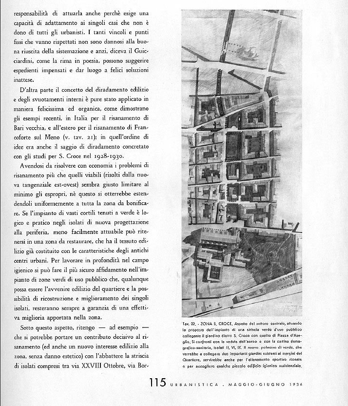 Piano di risanamento della zona di Santa Croce 1935/1938