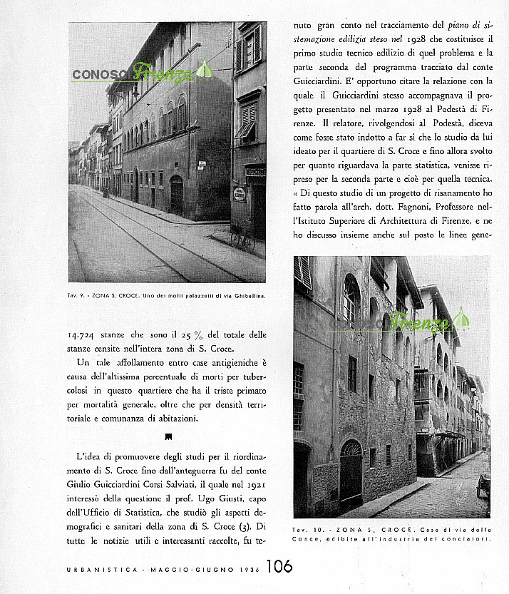 Piano di risanamento della zona di Santa Croce 1935/1938