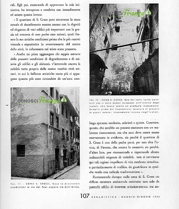 Piano di risanamento della zona di Santa Croce 1935/1938
