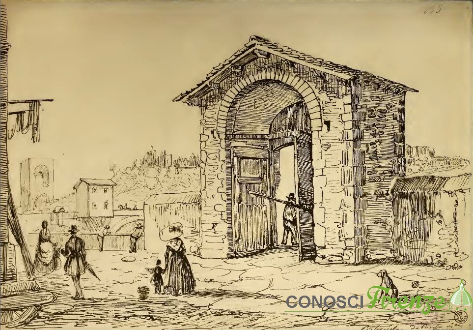 Porticciuola d'Arno, vista da Piazza delle Travi,