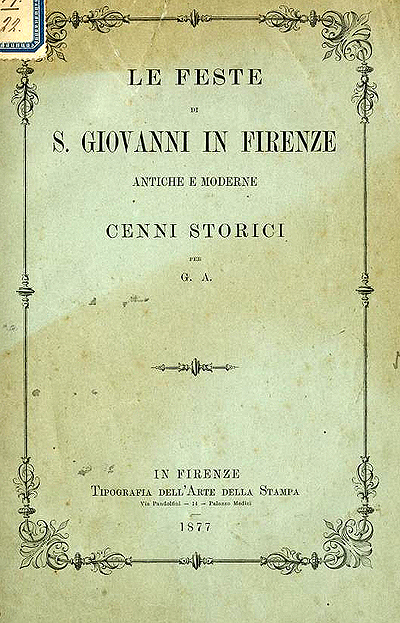 Cenni storici sulla Festa di San Giovanni.
