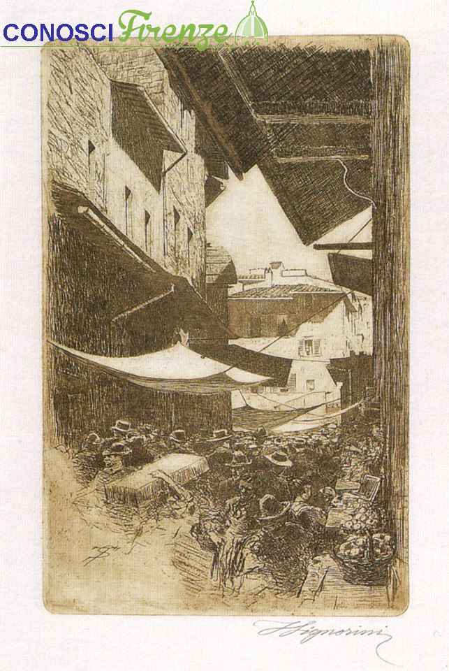 Telemaco Signorini, 1874 in via Calimala