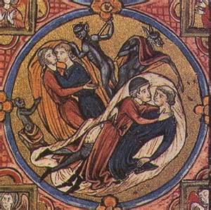 La creazione, La caduta e scene omoerotiche, Bible MoralisÃ©e, Parigi, 1220 ca